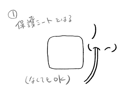 経管栄養固定手順　1.
保護シートを貼る